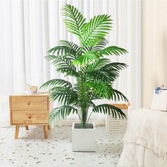 De Gardenia Artificial Areca Palm Tree – 110 cm Tall Faux Tropical Plant with 18 Leaves | UV Resistant Indoor & Outdoor Plant with Pot | Realistic Home, Office & Balcony Decor