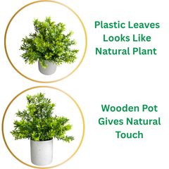 De Gardenia Artificial Rubber Plant – Small Faux Potted Plant for Tabletop, Home, Bathroom & Office Décor | Indoor Decorative Greenery