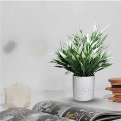 De Gardenia Artificial Rubber Plant – Small Faux Potted Plant for Tabletop, Home, Bathroom & Office Décor | Indoor Decorative Greenery