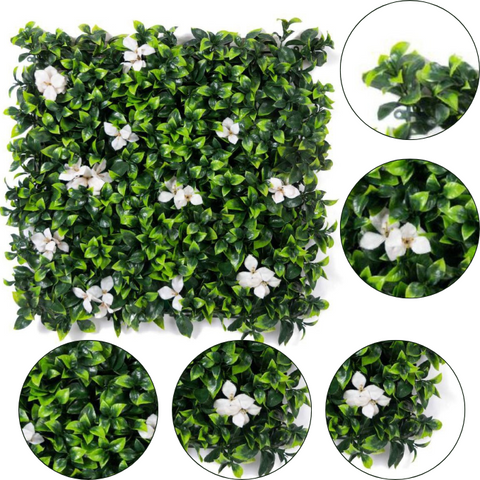 De Gardenia 50x50 cm Artificial Greenery Wall Panel – Lush Faux Vertical Garden Mat for Wall, Balcony & Home Décor