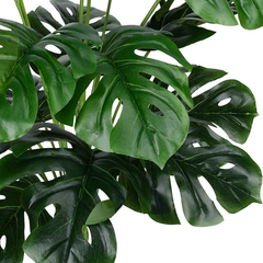 De Gardenia Artificial Money Plant – 55 cm Tall Faux Monstera Palm Leaves | Without Pot | Lifelike Green Decorative Plant for Home & Office Interiors