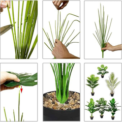 De Gardenia Artificial Money Plant with Pot – 55 cm Tall Faux Green Plant with 18 Tropical Palm Leaves | Indoor Decorative Monstera for Home & Office