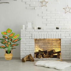 De Gardenia Artificial Money Plant with Pot – 55 cm Tall Faux Green Plant with 18 Tropical Palm Leaves | Indoor Decorative Monstera for Home & Office