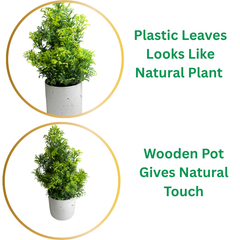 De Gardenia Artificial Rubber Plant – Small Faux Potted Plant for Tabletop, Home, Bathroom & Office Décor | Indoor Decorative Greenery