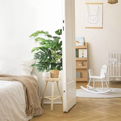 De Gardenia Artificial Money Plant – 55 cm Tall Without Pot | Faux Green Monstera with Palm Leaves | Silk-Like Tropical Decorative Plant for Home & Office