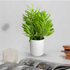 De Gardenia Artificial Rubber Plant – Small Faux Potted Plant for Tabletop, Home, Bathroom & Office Décor | Indoor Decorative Greenery