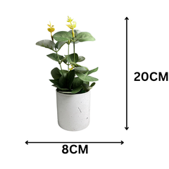 De Gardenia Artificial Rubber Plant – Small Faux Potted Plant for Tabletop, Home, Bathroom & Office Décor | Indoor Decorative Greenery