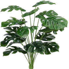 De Gardenia Artificial Money Plant – 55 cm Tall Without Pot | Faux Green Monstera with Palm Leaves | Silk-Like Tropical Decorative Plant for Home & Office
