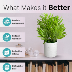 De Gardenia Artificial Rubber Plant – Small Faux Potted Plant for Tabletop, Home, Bathroom & Office Décor | Indoor Decorative Greenery