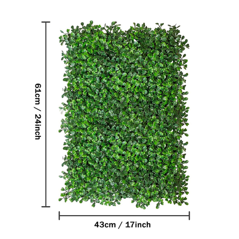 De Gardenia 2 Pieces 24"x16" Artificial Boxwood Panels – Faux Grass Wall Panels for Green Wall Decor, Fence, Garden, Wedding & Backyard Decoration