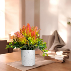 De Gardenia Artificial Rubber Plant – Small Faux Potted Plant for Tabletop, Home, Bathroom & Office Décor | Indoor Decorative Greenery