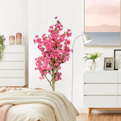 De Gardenia Artificial Bougainvillea Tree – 5.7 Feet Tall | Faux Flowering Tree with Pink Blooms for Home, Balcony & Office Décor | Indoor Outdoor UV Resistant Decorative Plant Without Pot