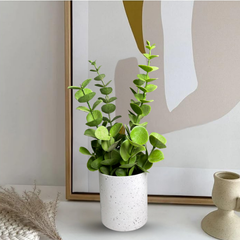 De Gardenia Artificial Rubber Plant – Small Faux Potted Plant for Tabletop, Home, Bathroom & Office Décor | Indoor Decorative Greenery