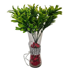 De Gardenia 30CM Artificial Euphorbia Plant – 2 Stems (No Vase), Realistic Green Plastic Plant for Home, Office & Table Décor