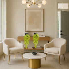 De Gardenia Artificial Hanging Plant with Basket – Realistic Green Leaves & Creepers for Home, Living Room & Wall Decoration