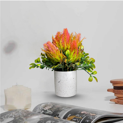 De Gardenia Artificial Rubber Plant – Small Faux Potted Plant for Tabletop, Home, Bathroom & Office Décor | Indoor Decorative Greenery