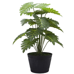 De Gardenia Artificial Miniature PVC Silk Plant – 70 cm Tall, 18 Big Leaves, Without Pot | Realistic Green Decorative Faux Plant for Home & Office Décor