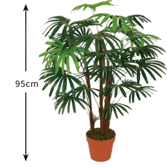 De Gardenia 95CM Artificial Rhapis Palm X4 (Without Pot) – Lifelike Tropical Decorative Plant for Home & Office
