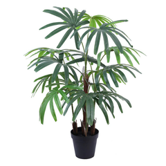 De Gardenia 100CM Artificial Rhapis Palm 10 Leaves with Pot – Lifelike Decorative Tropical Plant for Home & Office