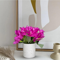 De Gardenia Artificial Rubber Plant – Small Faux Potted Plant for Tabletop, Home, Bathroom & Office Décor | Indoor Decorative Greenery