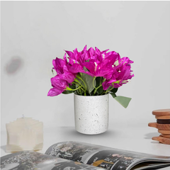 De Gardenia Artificial Rubber Plant – Small Faux Potted Plant for Tabletop, Home, Bathroom & Office Décor | Indoor Decorative Greenery