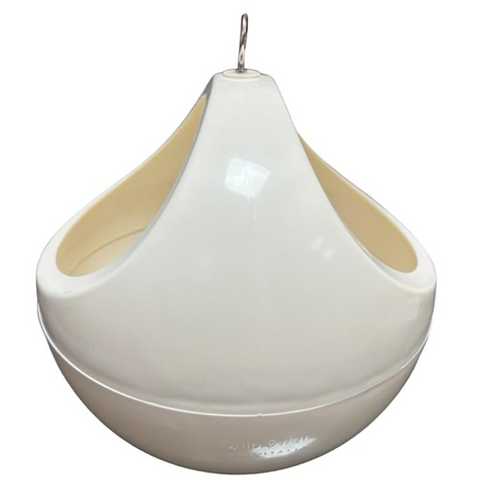 De Gardenia Round Hanging Planters with Metal Chain | White Crystal Plastic Flower Pots for Home, Garden & Balcony | Stylish Indoor & Outdoor Hanging Baskets – Pack of 4, 5 & 6