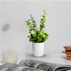 De Gardenia Artificial Rubber Plant – Small Faux Potted Plant for Tabletop, Home, Bathroom & Office Décor | Indoor Decorative Greenery
