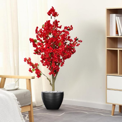 De Gardenia Artificial Bougainvillea Tree – 5.7 Feet Tall | Faux Flowering Tree with Pink Blooms for Home, Balcony & Office Décor | Indoor Outdoor UV Resistant Decorative Plant Without Pot