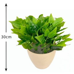 De Gardenia Full Green Leaves PVC Shrubs – 30 cm Tall Artificial Plant | Lifelike Faux Greenery for Home, Office & Décor