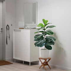 De Gardenia Artificial Fiddle Leaf Fig Twig – 28 Inch Tall Faux Ficus Lyrata Plant with 21 Leaves | 1 Branch Greenery for Indoor & Outdoor Home, Office & Yard Décor Pot Not Included