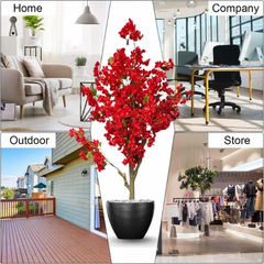 De Gardenia Artificial Bougainvillea Tree – 5.7 Feet Tall | Faux Flowering Tree with Pink Blooms for Home, Balcony & Office Décor | Indoor Outdoor UV Resistant Decorative Plant Without Pot