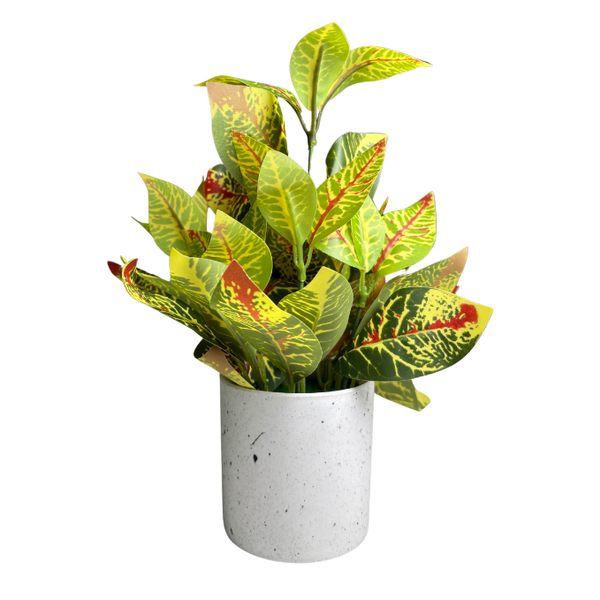 De Gardenia Artificial Rubber Plant – Small Faux Potted Plant for Tabletop, Home, Bathroom & Office Décor | Indoor Decorative Greenery