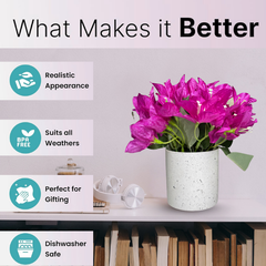 De Gardenia Artificial Rubber Plant – Small Faux Potted Plant for Tabletop, Home, Bathroom & Office Décor | Indoor Decorative Greenery