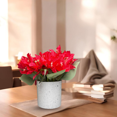 De Gardenia Artificial Rubber Plant – Small Faux Potted Plant for Tabletop, Home, Bathroom & Office Décor | Indoor Decorative Greenery