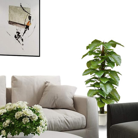 De Gardenia 110CM Big Artificial Pothos with Moss Stick (Without Pot) – Lifelike Tall Climbing Plant for Home & Office Décor