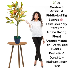 De Gardenia Decorative Artificial Fiddle Leaf Fig Plant – 90 cm Tall Faux Green Plant Without Pot | Realistic Indoor & Outdoor Home & Office Décor