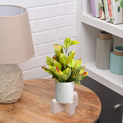 De Gardenia Artificial Rubber Plant – Small Faux Potted Plant for Tabletop, Home, Bathroom & Office Décor | Indoor Decorative Greenery