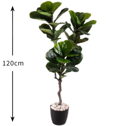De Gardenia Fiddle Leaf – 120 cm Tall Artificial Plant | Lifelike Faux Indoor & Outdoor Décor Without Pot