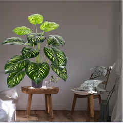 De Gardenia Large Artificial Tree – 63 cm Tall Potted Floor Plant with Dual-Shade Big Leaves | Decorative Faux Tree for Home, Office & Indoor Garden (12 Leaves)