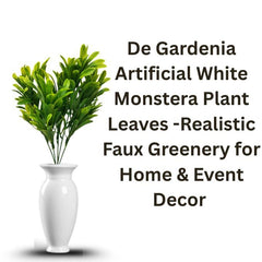 De Gardenia 30CM Artificial Euphorbia Plant – 2 Stems (No Vase), Realistic Green Plastic Plant for Home, Office & Table Décor