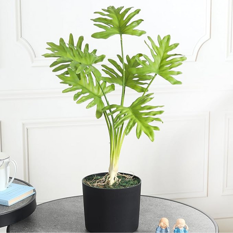 De Gardenia 60CM Artificial Xanadu Plant (Without Pot) – Realistic Tropical Philodendron for Home, Office & Indoor Decoration