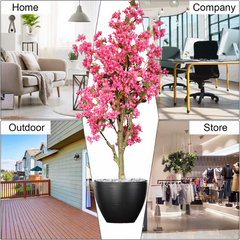 De Gardenia Artificial Bougainvillea Tree – 5.7 Feet Tall | Faux Flowering Tree with Pink Blooms for Home, Balcony & Office Décor | Indoor Outdoor UV Resistant Decorative Plant Without Pot