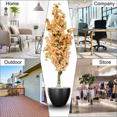 De Gardenia Artificial Bougainvillea Tree – 5.7 Feet Tall | Faux Flowering Tree with Pink Blooms for Home, Balcony & Office Décor | Indoor Outdoor UV Resistant Decorative Plant Without Pot