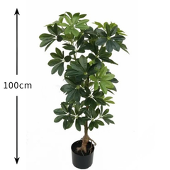 De Gardenia Real Touch Schefflera – 100 cm Tall Artificial Plant | Lifelike Faux Indoor & Outdoor Decorative Greenery