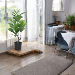 De Gardenia Artificial Fiddle Leaf Fig Tree – 76 cm Tall Faux Indoor & Outdoor Green Plant with Black Pot | Decorative Plant for Home, Office & Garden Décor