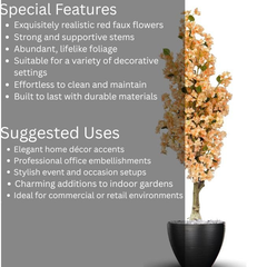 De Gardenia Artificial Bougainvillea Tree – 5.7 Feet Tall | Faux Flowering Tree with Pink Blooms for Home, Balcony & Office Décor | Indoor Outdoor UV Resistant Decorative Plant Without Pot