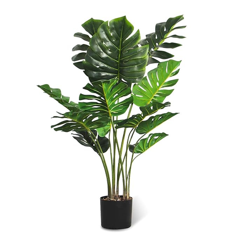 De Gardenia 4FT Artificial Monstera Plant | Faux Swiss Cheese Floor Plant for Indoor Home & Office Décor | Lifelike Tropical Greenery – Pot Not Included