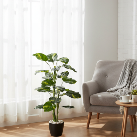 De Gardenia Real Touch Schefflera – 100 cm Tall Artificial Plant | Lifelike Faux Indoor & Outdoor Decorative Greenery