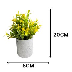 De Gardenia Artificial Rubber Plant – Small Faux Potted Plant for Tabletop, Home, Bathroom & Office Décor | Indoor Decorative Greenery