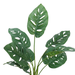 De Gardenia Artificial Monstera Rubber Plant with Black Pot – 50 cm Tall Faux Indoor Greenery for Home Décor | Realistic Ornamental Plant